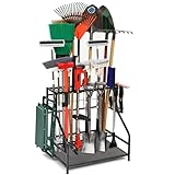 Alloy Steel Garden Tool Organizer for Garage, Rack, Organizers and Storage, up to 58 Long-Handled Tools, Garage Organizer, Yard Holder Shed, Outdoor, tool stand, Black