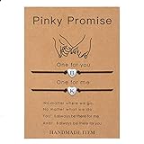 SANNYRA Pinky Promise Bracelets Friendship Couple Distance Matching Bracelet Letter BK Alphabets Gifts for Her 2 Pieces，Valentine's Day Gifts