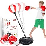 KMUYSL Punching Bag for Kids, Boxing Bag Set for Age 5,6,7,8,9,10, Height Adjustable Punching Bag Incl Boxing Gloves, Best Toy Gift for Boys