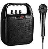 ARCHEER Portable Speaker System, Karaoke Machine bluetooth Speaker with Microphone, Voice Amplifier Handheld Mic Perfect for Kids & Adults Party, other Outdoors and Indoors Activities, Black