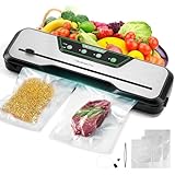 Automatic Food Vacuum Sealer Machine | Beelicious® 80KPa 8-In-1 Food Vacuum Saver with Starter Kits | 15 Bags, Pulse Function, Moist&Dry Mode and External VAC for Jars and Containers