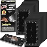 16 Pack Sticky Mouse Traps - Heavy Duty Rat Trap for Home Indoor Outdoor, Mouse Glue Traps, Mice Traps, Sticky Rats Traps, Sticky Glue Traps for Rodent, Snake, Roach, Spider, Black (10.3' X 5.4')