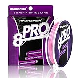 ANGRYFISH 8PRO - Ultra-Thin, Smooth & High-Strength Braided Fishing Line - Exceptional Casting, Enhanced Smoothness, Zero Stretch & Low Memory Superline(Pink,8lb/0.09mm-125yds)