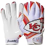 Franklin Sports Youth Football Receiver Gloves For Kids, NFL Team Logos and Silicone Palm, Youth Medium/Large