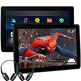XTRONS Dual Android 11 Car TV Headrest Monitor Tablet for Back Seat with 2 Bluetooth Headphones, 11.6 Inch Touch Screen Portable Video Player for Car, Support Mirror Link, Netflix/YouTube, WiFi, HDMI
