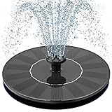 Mademax 1W Solar Bird Bath Fountain Pump, Solar Fountain with 6 Nozzle, Free Standing Floating Solar Powered Water Fountain Pump for Bird Bath, Garden, Pond, Pool, Outdoor