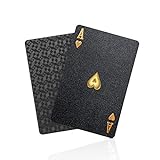 BIERDORF Diamond Waterproof Black Playing Cards, Poker Cards, HD, Deck of Cards (Black)