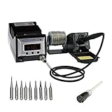 Aoyue 9378 Pro Series 60 Watt Programmable Digital Soldering Station - ESD Safe, includes 10 tips, C/F switchable, Configurable Iron Holder, Plug-in Spare Heating Element
