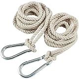2 Tree Swing Hanging Straps Hammock Rope 13 FT Each with Heavy Duty Carabiner Hooks Kit for Camping or Tire Playground Accessories - Safer Extension Conversion/Easy Setup Indoor Outdoor