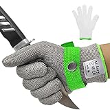 Aillary Level 9 Cut Resistant Kitchen Glove,Food Grade,Machine Washable,Stainless Stell Wire Metal Mesh Safety Work Glove for Mandolin,Meat Cutting,Oyster Shucking,and Wood Working (Large)