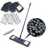 Masthome Microfiber Flat Mop, Dust Mop with 4 Washable Chenille and Microfiber Mop Pads, Wet and Dry Use, Professional Floor Mop for Hardwood Laminate Tile Vinyl Ceramic