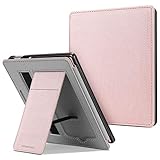 CaseBot Stand Case for Kindle Oasis (10th/9th Generation, 2019/2017 Release) - Premium PU Leather Sleeve Cover with Card Slot and Hand Strap, Rose Gold