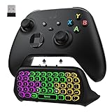 MoKo RGB Backlight Keyboard for Xbox One Controller, Xbox Series X/S, Wireless Chatpad Keypad w/ 2.4G Receiver, Xbox Accessories for Xbox One S/Elite