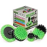 Drillstuff Medium Stiffness Tile Grout Brushes for Drill - Kitchen Cleaning Drill Brush Set – Drill Scrub Brush Attachment – Oven Cleaner Drill Brush Power Scrubber – Power Drill Scrubber Cleaning Kit