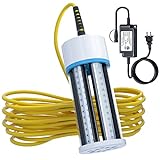 Tendelux Underwater Fishing Light, 110V Super Bright Green LED Submersible Light Attractants for Docks, Boats or Kayaks, IP68 Rated for Fresh & Salt Water (30ft Cable)