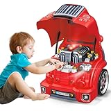 You And I Hooray Kids Mechanic Set Toy Engine Tool Toy Fix Truck Station Playset with Lights & Sounds Take Apart Truck Workshop Toys for 3 4 5 6 7 Year Old Boy