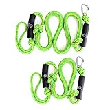 Obcursco PWC Bungee Dock Line Stretchable Bungee Cords Dock Line Sets of Two(4ft & 6ft) with Foams Float Perfect for PWC, Jet Ski, SeaDoo, Yamaha WaveRunner, Kayak, Pontoon (Green/Yellow)