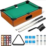 Shappy Mini Pool Table Set Pool Table for Cats Small Billiards Game with 16 Balls 2 Billiard Sticks 6 Chalk Cube 6 Pool Cue Tip 1 Brush 1 Triangle Tabletop Portable Billiard for Home Office Desk Cat