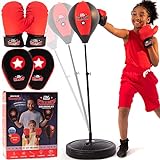 Punching Bag for Kids 3-10 Easy to Assemble +Boxing Gloves +Focus Pads +Toys for 7 Year Old Boys +Boys Toys