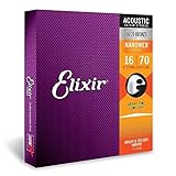 Elixir Strings - Acoustic 80/20 Bronze with NANOWEB Coating - Elixir Acoustic Guitar Strings - 8-String Baritone (.016-.070)