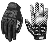 Seibertron Lineman 2.0 Padded Palm Football Receiver Gloves, Flexible TPR Impact Protection Back of Hand Glove Adult Sizes Black L