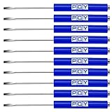 PQY 10pcs Mini Tops And Pocket Clips Pocket Screwdriver Strong Magnetic Slotted Screwdriver Blue