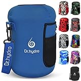 DR.HYDRO 3.2L Water Bottle One Gallon Sleeve Jug Insulated Neoprene Cover Large 108oz Holder with Shoulder Strap for Gym and Workout (Blue)