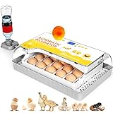 Sailnovo Egg Incubator, 20-60 Eggs Fully Automatic Poultry Hatcher Machine with Humidity Display, Candler, Temperature Control & Turner, for Hatching Chickens Quail Duck Goose Turkey Bright Yellow