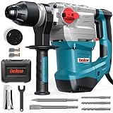 ENEACRO 1-1/4 Inch SDS-Plus 13 Amp Heavy Duty Rotary Hammer Drill, Safety Clutch 4 Functions with Vibration Control Including Grease, Chisels and Drill Bits with Case
