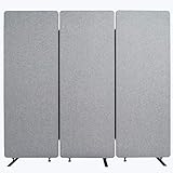 Luxor Reclaim Acoustic Room Dividers - 3 Pack in Misty Gray