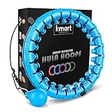 K-MART Smart Hula Ring Hoops, Weighted Hula Circle 24 Detachable Fitness Ring with 360 Degree Auto-Spinning Ball Gymnastics, Massage, Adult Fitness for Weight Loss (Blue)