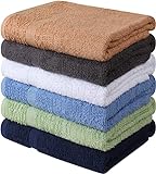 Towel and Linen Mart 100% Cotton 6 Pack Bath Towel Set, Quick Dry, Super Absorbent, Light Weight, Soft, Multi Colors (27 x 54 Pack of 6)