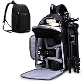 CADeN Camera Bag Sling Backpack for DSLR/SLR Mirrorless Camera Waterproof, Camera Case Compatible for Sony Canon Nikon Camera and Lens Tripod Accessories Black