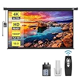 VIVOHOME 100 Inch Electric Motorized Projector Screen with Remote, 16:9 8K 4K Ultra HD Widescreen for Movie Home Theater Cinema Office Video Game