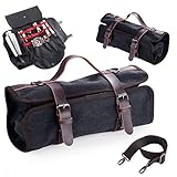 TREELF 13-Pieces Portable Bartender Bag Travel Bartender Bag Canavs Bar Kit Bag for Carrying Bar Tools Perfect Storage,Travel Bar Set for Home Cocktail Making, Work, Parties, Camping (Bag with Tools)