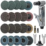 1/4' air die grinder with 20 pcs sanding discs, right angle, ergonomic grip, polished angle pneumatic die grinder, air die grinder kit