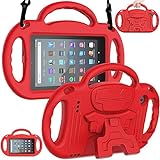 LTROP Kids Case for 7 Inch Tablet 2019/2017 - Light Weight Shockproof Handle Kid Friendly Case with Kickstand & Shoulder Strap for All-New 7 inch Tablet 9th/7th Generation (7' Display) - Red