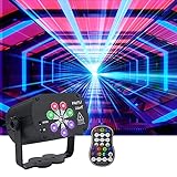 AMKI Party Light DJ Disco Light, Sound Activated 120 Patterns RGB Projector, USB Powered 8 Eyes Stage Light with Remote Control, DJ Light with Timer for Karaoke Xmas KTV Bar Party Home Decorations