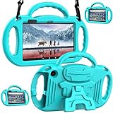 LTROP Kids Case for 7 Inch Tablet 12th Generation 2022(Latest Model), 7 2022 Case [Shoulder Strap] Light Weight Shockproof Handle Stand Kid-Proof Case for All-New 7 2022(7”Display), Teal