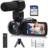 Video Camera, 1080P 30MP Camcorder IR Night Vision Vlogging Camera for YouTube,3.0' LCD Screen 18X Digital Zoom Recorder Camera with Remote Control, Microphone, Mini Tripod, 2 Battries, 32GB SD Card
