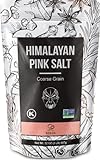 Soeos Himalayan Sea Salt, Coarse Grain, 32oz (2 Pound), Non-GMO Himalayan Pink Salt, Kosher Salt, Sea Salt for Grinder Refill
