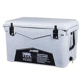 Xspec 60 Quart Roto Molded High Performance Camping Cooler Ice Chest | Pro Tough Durable Outdoor Ice Chest, Granite Print