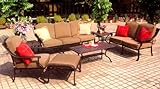 Darlee Ten Star 7 Piece Cast Aluminum Patio Conversation Seating Set with Coffee Table & 2 End Tables