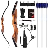 Sanlida Eagle X9 New 58” RTH Standard Hunting Recurve Bow and Arrow Set for Adults and Hunters, Wooden Takedown Hunting Recurve Bows Package for Outdoor, Hunting and Practice (45 Lbs, Right Hand)