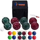 Rally and Roar Backyard Bocce Ball Game Set - 8 Balls, Pallino, Carry Case, Measuring Rope - 90mm