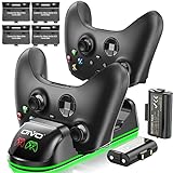Controller Charger Station for Xbox One, Charging Dock for Rechargeable Xbox One Controller Battery Pack, OIVO 2 Packs 1300mAh Rechargeable Battery Pack for Xbox Series X/S/One/Elite/Core Controllers