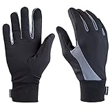 TrailHeads Running Gloves | Lightweight Gloves with Touchscreen Fingers - Black/Grey (Medium)
