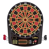 Arachnid Cricket Pro 450 Electronic Dartboard Features 31 Games with 178 Variations and Includes Two Sets of Soft Tip Darts , Black/Red, 19.00 x 1.00 x 19.00 inches