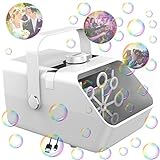Bubble Machine, Yomile Automatic Bubble Blower, 6500+ Bubbles Per Minute 350ml Capacity Up to 130 Mins Continuous Use, Plug-in 2 Speeds Bubble Maker Wands Bubble Toys for Kids Toddlers Indoor Outdoor