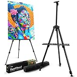 Portable Artist Easel Stand - Adjustable Height Painting Easel with Bag - Table Top Art Drawing Easels for Painting Canvas, Wedding Signs & Tabletop Easels for Display - Metal Tripod - 21x66 inches